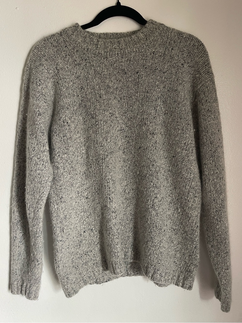 VTG Original Structure Blue Workwear Wool Silk Gray Knit Sweater Cabin Grandpa